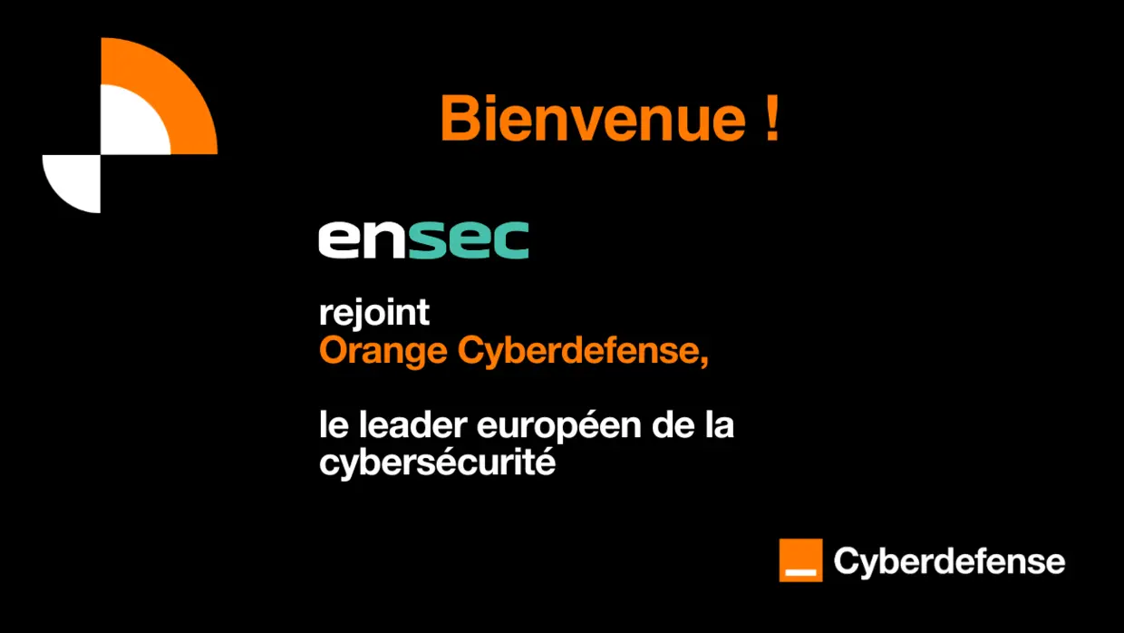 Orange Cyberdefense fait l'acquisition d'ensec en Suisse. L'image décrit avec des mots l'acquisition de la société ensec par Orange Cyberdefense en Suisse.