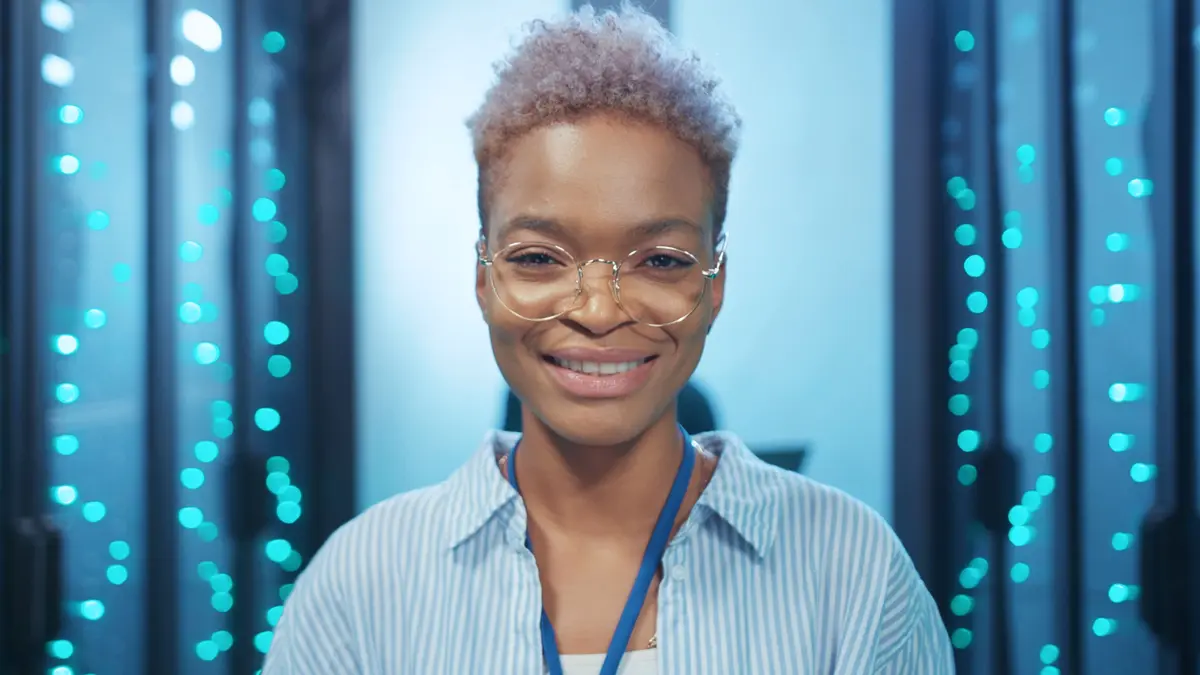 Cybersecurity expert in a data center