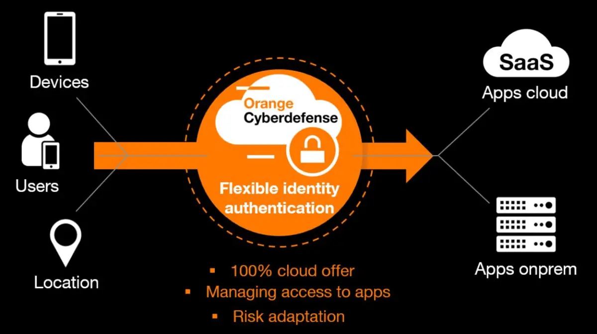 Shows a cybersecurity framework for secure access to cloud applications.