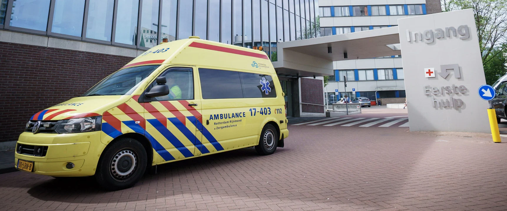 ambulance in front of hospital