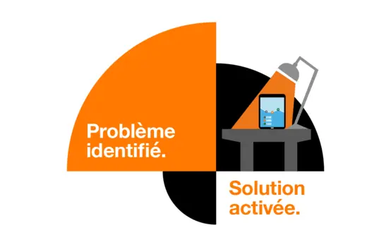 Un cadran, symbole de Orange Cyberdefense, représentant un problème identifié, une solution activée.
