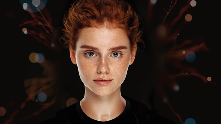 Visage d'une femme avec un visage d'ange