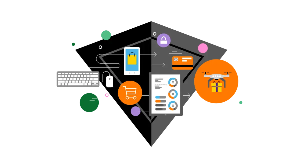 Icons of a checklist, chart, clock, gear, and speech bubble around a central document.