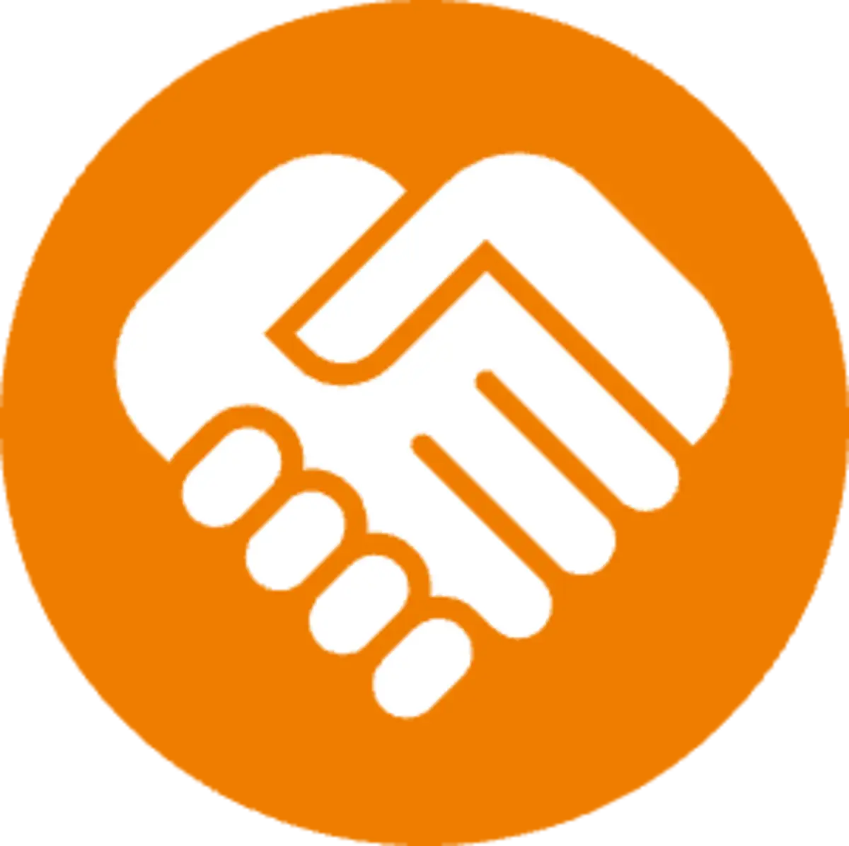 heart shape supporting hands - orange icon