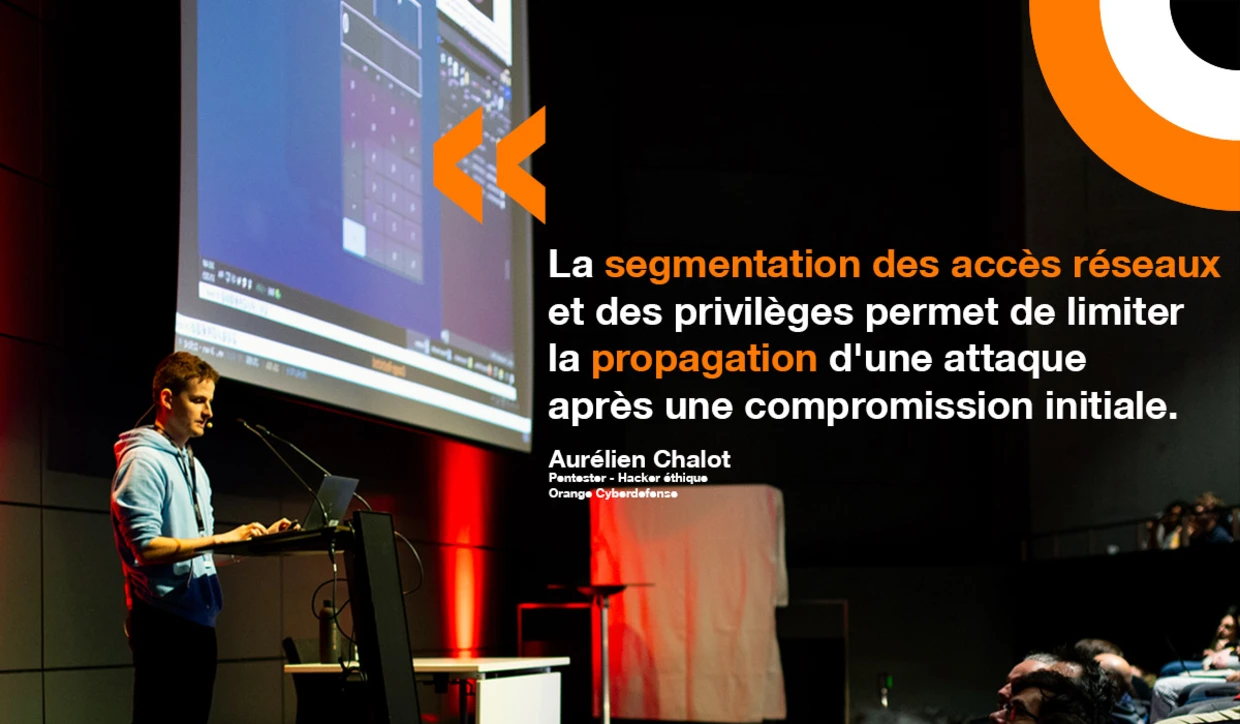 Aurélien Chalot, Pentester chez Orange Cyberdefense. Aurelien Chalot, hacker éthique chez Orange Cyberdefense, s'exprime sur la segmentation des réseaux.