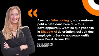 Mieux connaître les risques du Shadow AI avec Emilie Brochette. Emilie Brochette explique les différents risques liés à la démocratisation des plateformes IA au sein des entreprises.