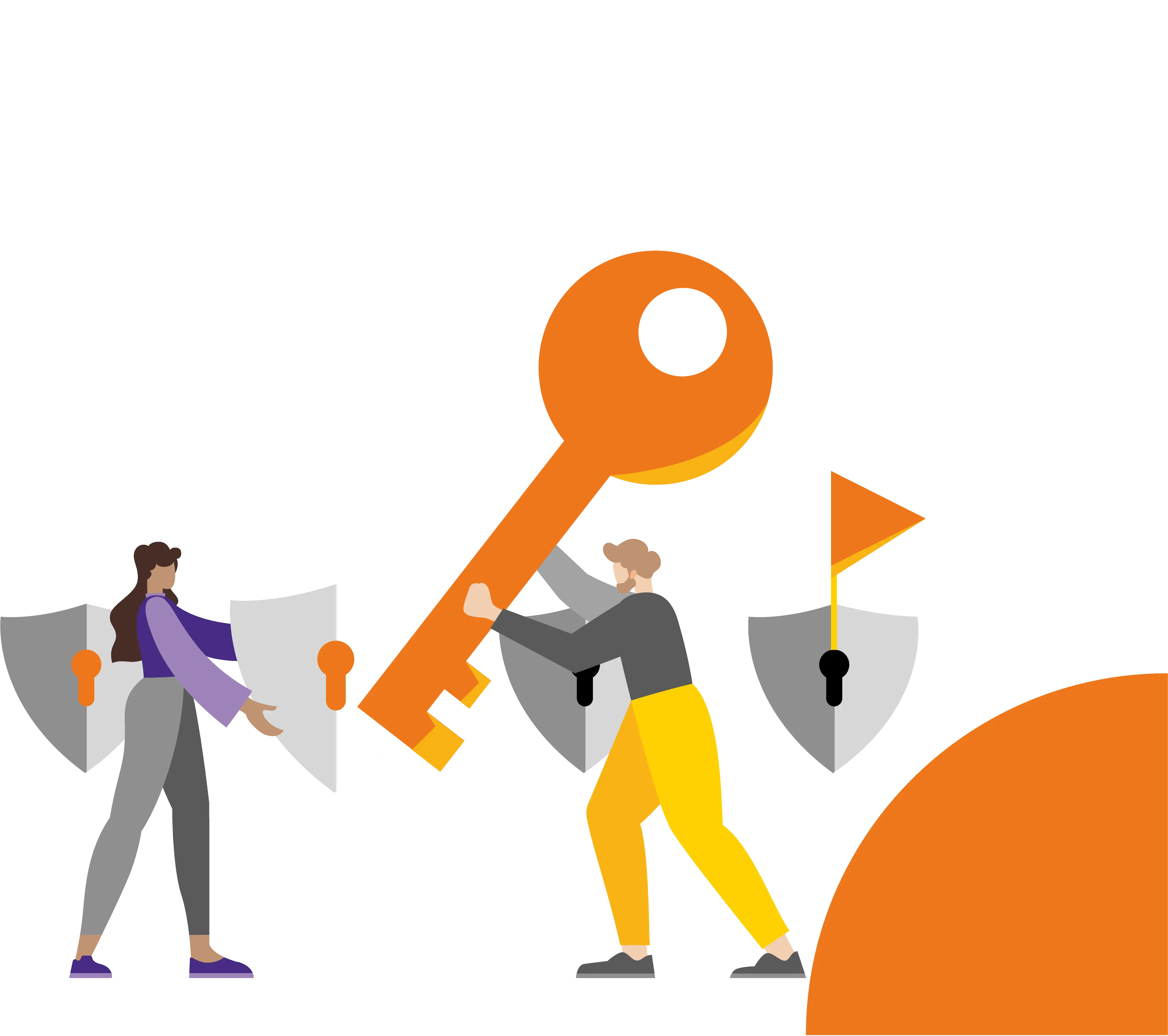 Icoon BNR illustratie personen met sleutel