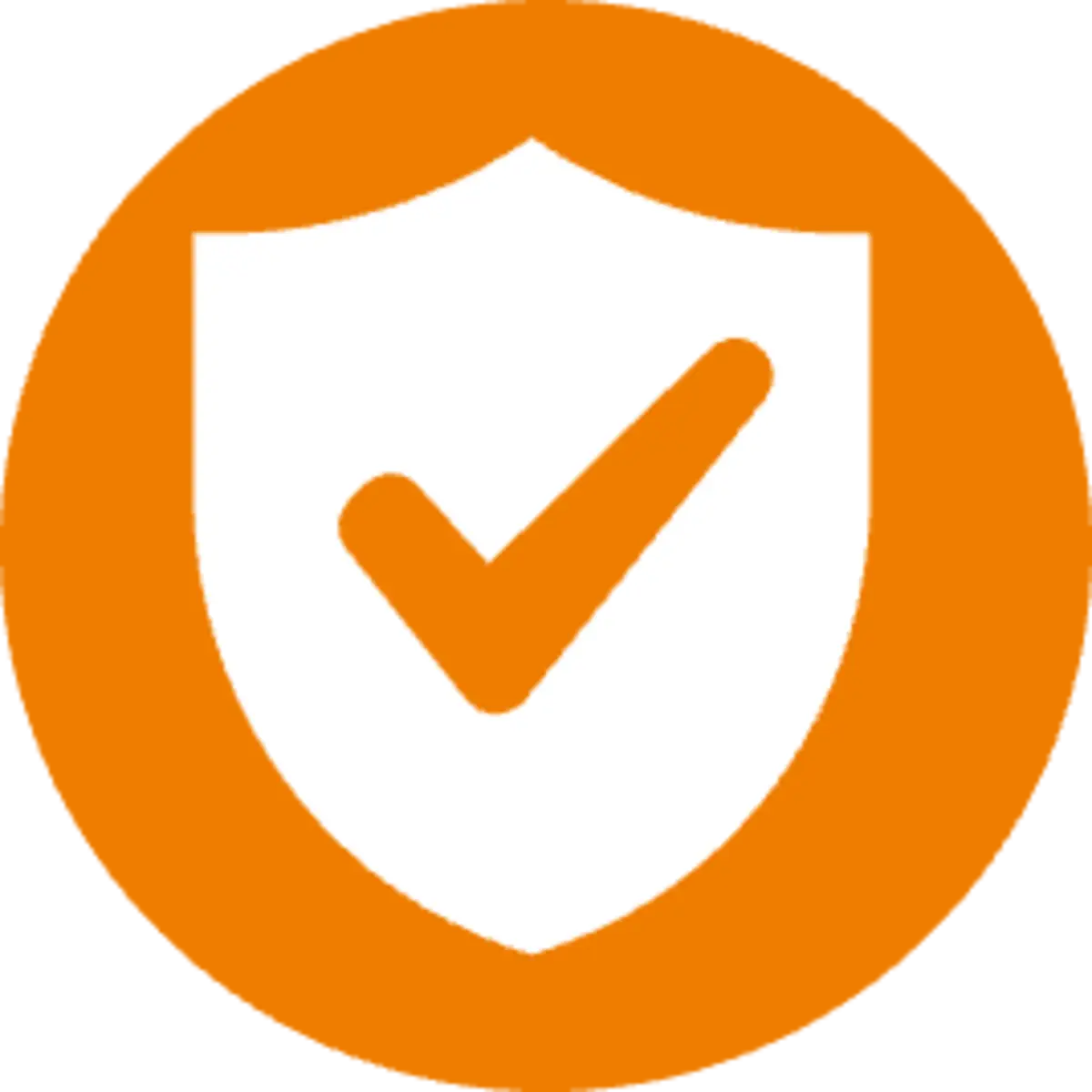 Security check shield - orange icon