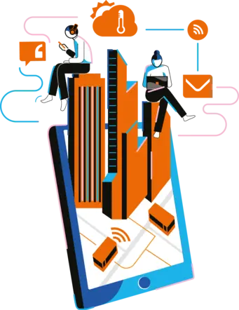 Grafik digitale Stadt