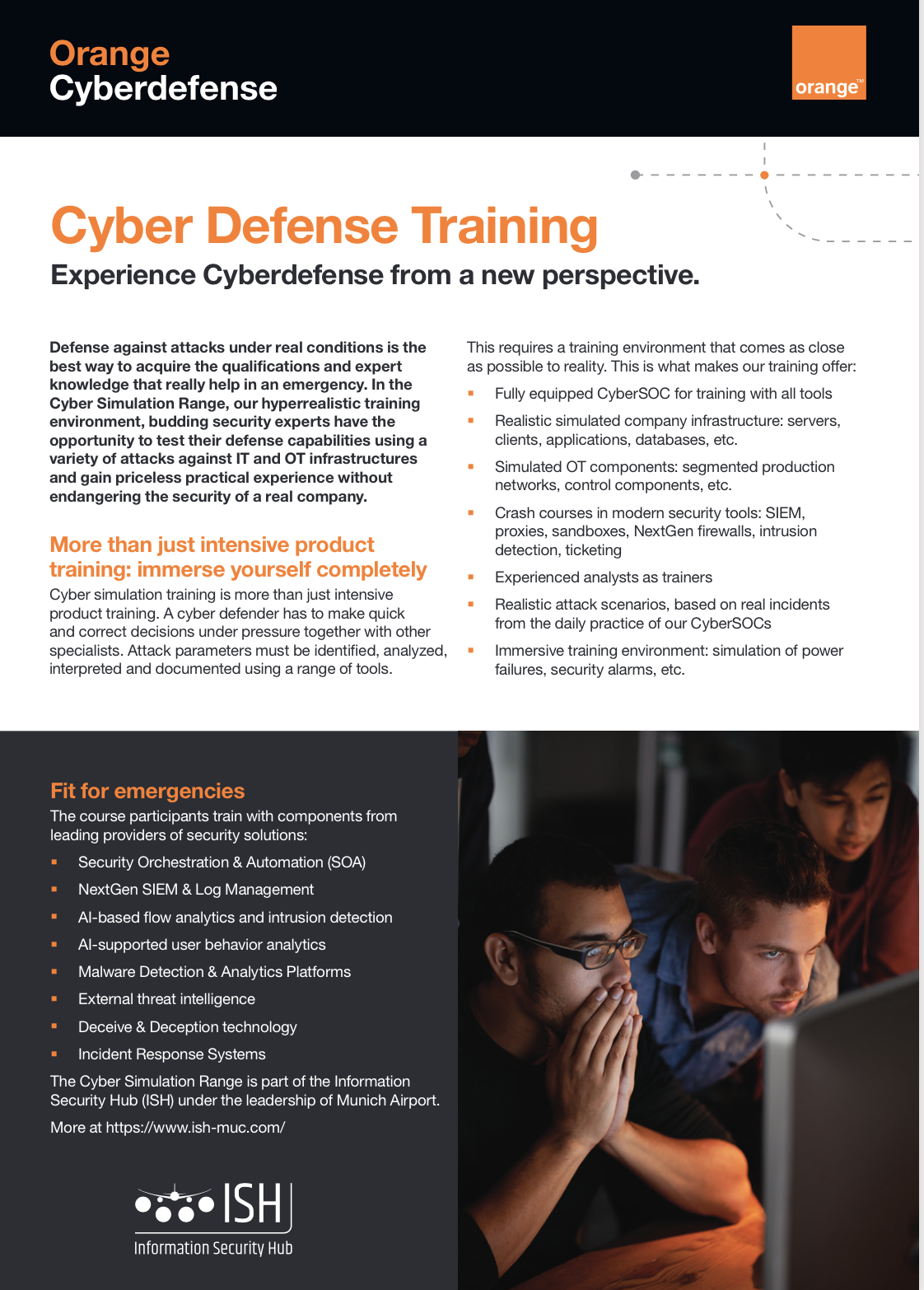 Första sidan av Cyber Defense Training faktablad